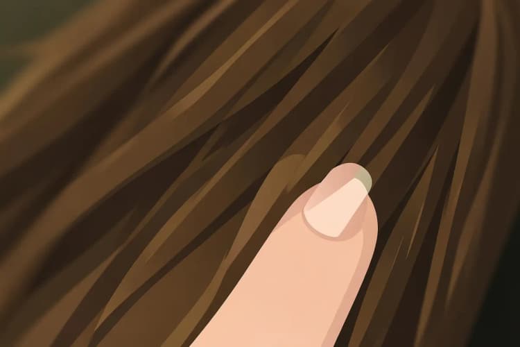 Close-up de fios de cabelo brilhantes e unhas fortes e saudáveis.