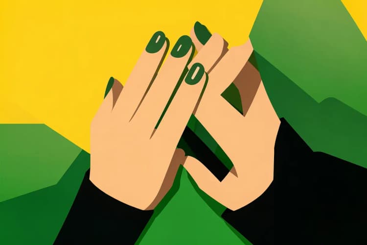 Mulher com unhas fortes e brilhantes, demonstrando a melhora na saúde das unhas após o uso de colágeno.